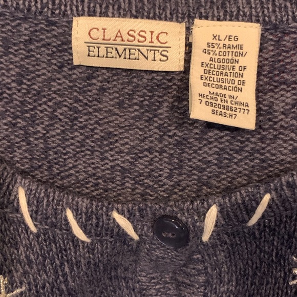 Vintage Ugly Christmas Sweater Mittens Cardigan - Picture 11 of 13